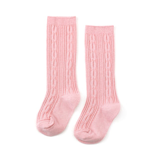 Little Stocking Co Knee High Socks - Rose Quartz, Little Stocking Co, Cable Knit Knee High, Cable Knit Knee High Socks, cf-size-1-5-3y, cf-size-6-18-months, cf-type-knee-high-socks, cf-vendor