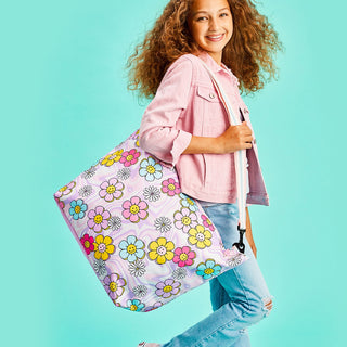 Iscream Crazy Daisies Weekender Bag, Iscream, Bag for Camp, Camp Bag, cf-type-bag, cf-vendor-iscream, Crazy Daisies, Gift for Camp, Gifts for Girls, Iscream, Iscream Bag, Iscream Overnight Ba