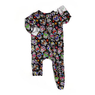 Gigi and Max Cecilia Ruffle Zip One Piece, Gigi and Max, Bamboo Pajama, cf-size-9m-6-9m, cf-size-newborn-footed, cf-type-pajamas, cf-vendor-gigi-and-max, CM22, Gigi & Max, Gigi & Max Hallowee