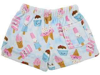 Iscream Ice Cream Treats Plush Shorts, Iscream, EB Girls, Fleece Shorts, Gifts for Tween, Girls Sleep Shorts, Ice Cream Plush Shorts, Ice Cream Shorts, iscream, Iscream Ice Cream, Iscream Ice