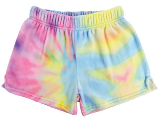 Iscream Pastel Rainbow Tie Dye Plush Shorts, Iscream, Fleece Shorts, Gifts for Tween, Girls Sleep Shorts, iscream, Iscream Pastel Rainbow Tie Dye, Iscream Pastel Rainbow Tie Dye Plush Shorts,