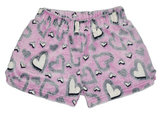 Iscream Hearts Glow in the Dark Plush Shorts, Iscream, Fleece Shorts, Gifts for Tween, Girls Sleep Shorts, Glow in the Dark, Heart Lollipops, Hearts Glow in the Dark, iscream, Iscream Plush S