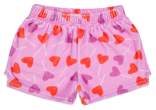 Iscream Heart Lollipops Plush Shorts, Iscream, Fleece Shorts, Gifts for Tween, Girls Sleep Shorts, Heart Lollipops, iscream, Iscream Plush Shorts, iscream shorts, Iscream Valentines, iscream-