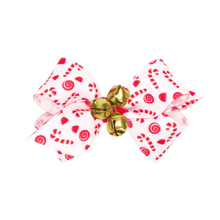 Mini Holiday with Bells Hair Bow on Clippie, Wee Ones, All Things Holiday, Alligator Clip, Alligator Clip Hair Bow, cf-type-hair-bow, cf-vendor-wee-ones, Christmas Bow, Christmas Hair Bow, Ch