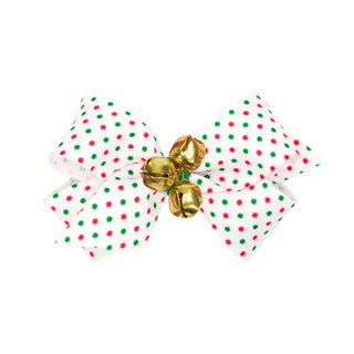 Mini Holiday with Bells Hair Bow on Clippie, Wee Ones, All Things Holiday, Alligator Clip, Alligator Clip Hair Bow, cf-type-hair-bow, cf-vendor-wee-ones, Christmas Bow, Christmas Hair Bow, Ch