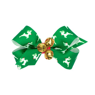 Mini Holiday with Bells Hair Bow on Clippie, Wee Ones, All Things Holiday, Alligator Clip, Alligator Clip Hair Bow, cf-type-hair-bow, cf-vendor-wee-ones, Christmas Bow, Christmas Hair Bow, Ch