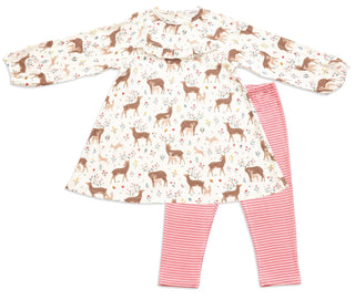 Angel Dear Little Deer Bamboo Dress & Legging Set, Angel Dear, angel Dear, Angel dear Footie, Angel Dear Little Deer, Angel Dear Little Deer Ruffle Back Zipper Footie, Angel Dear Zipper Footi