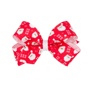 Mini Holiday Grosgrain Printed Hair Bow on Clippie (6 Prints Available), Wee Ones, All Things Holiday, cf-type-hair-bow, cf-vendor-wee-ones, Christmas Bow, Hair Bow, Holiday Hair Bow, jolly h