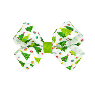 Mini Holiday Grosgrain Printed Hair Bow on Clippie (6 Prints Available), Wee Ones, All Things Holiday, cf-type-hair-bow, cf-vendor-wee-ones, Christmas Bow, Hair Bow, Holiday Hair Bow, jolly h