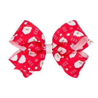 Medium Holiday Grosgrain Printed Hair Bow on Clippie (6 Prints Available), Wee Ones, All Things Holiday, cf-type-hair-bow, cf-vendor-wee-ones, Christmas Bow, Hair Bow, Holiday Hair Bow, jolly