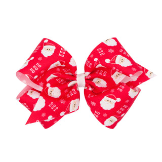 King Holiday Grosgrain Printed Hair Bow on Clippie (6 Prints Available), Wee Ones, All Things Holiday, cf-type-hair-bow, cf-vendor-wee-ones, Christmas Bow, Hair Bow, Holiday Hair Bow, jolly h