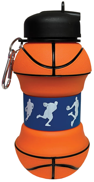 Iscream Basketball Silicone Collapsible Water Bottle, Iscream, Basketball, Basketball Silicone Collapsible Water Bottle, Boy Water Bottle, Camp, Collapsible Water Bottle, Iscream, Iscream Bas