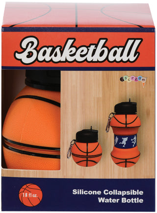 Iscream Basketball Silicone Collapsible Water Bottle, Iscream, Basketball, Basketball Silicone Collapsible Water Bottle, Boy Water Bottle, Camp, Collapsible Water Bottle, Iscream, Iscream Bas