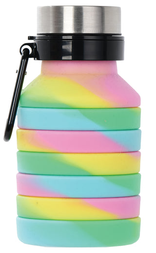 Iscream Swirl Tie Dye Silicone Collapsible Water Bottle, Iscream, Camp, Collapsible Water Bottle, Iscream, Iscream Collapsible Water Bottle, Iscream Silicone Collapsible Water Bottle, Iscream