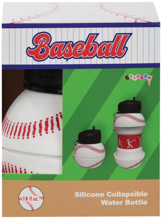 Iscream Baseball Silicone Collapsible Water Bottle, Iscream, Baseball, Baseball Water Bottle, Boy Water Bottle, Camp, Collapsible Water Bottle, Iscream, Iscream Baseball, Iscream Baseball Sil