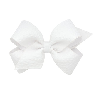 Medium Seersucker Overlay Grosgrain Hair Bow on Clippie, Wee Ones, Alligator Clip, Alligator Clip Hair Bow, cf-type-hair-bow, cf-vendor-wee-ones, Clippie, Clippie Hair Bow, Hair Bow, Hair Bow