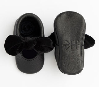 Freshly Picked Black Velvet Knotted Bow Soft Sole Moccasins, Freshly Picked, Freshly Picked, Freshly Picked Black Velvet Knotted Bow, Freshly Picked Black Velvet Knotted Bow Soft Sole Moccasi