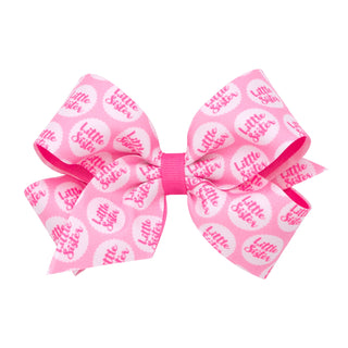 Little Sister 2 Layer Hair Bow on Clippie - 2 Sizes, Wee Ones, cf-size-medium, cf-size-mini, cf-type-hair-bow, cf-vendor-wee-ones, CM22, Hair Bow on Clippie, Little Sister, Little Sister Hair