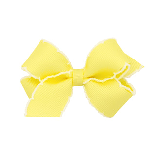 Mini Grosgrain Moonstitch Hair Bow on Clippie - 6 Colors, Wee Ones, Alligator Clip, Alligator Clip Hair Bow, Clippie, Clippie Hair Bow, CM22, Hair Bow, Hair Bow on Clippie, Hair Bows, Mini Gr