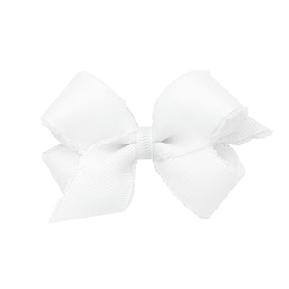 Mini Grosgrain Moonstitch Hair Bow on Clippie - 6 Colors, Wee Ones, Alligator Clip, Alligator Clip Hair Bow, Clippie, Clippie Hair Bow, CM22, Hair Bow, Hair Bow on Clippie, Hair Bows, Mini Gr