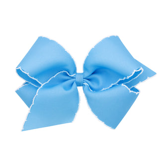 King Solid Grosgrain Moonstich Hair Bow on Clippie - 6 Colors, Wee Ones, Alligator Clip, Alligator Clip Hair Bow, cf-size-aqua, cf-size-lemon, cf-type-hair-bow, cf-vendor-wee-ones, Clippie, C