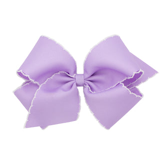 King Solid Grosgrain Moonstich Hair Bow on Clippie - 6 Colors, Wee Ones, Alligator Clip, Alligator Clip Hair Bow, cf-size-aqua, cf-size-lemon, cf-type-hair-bow, cf-vendor-wee-ones, Clippie, C