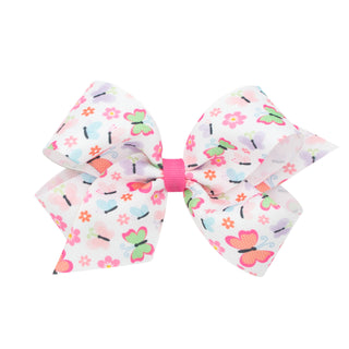 Medium Butterfly Print Hair Bow on Clippie, Wee Ones, Alligator Clip, Alligator Clip Hair Bow, Clippie, Clippie Hair Bow, Hair Bow, Hair Bows, Medium Butterfly Print Hair Bow on Clippie, Pinc