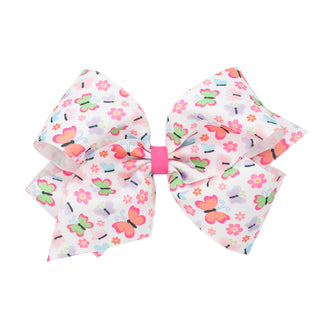 Large Butterfly Print Hair Bow on Clippie, Wee Ones, Alligator Clip, Alligator Clip Hair Bow, Clippie, Clippie Hair Bow, Hair Bow, Hair Bow on Clippie, Hair Bows, Large Butterfly Print Hair B