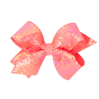 Medium Iridescent Sequin Hair Bow on Clippie - 12 Colors, Wee Ones, Alligator Clip, Alligator Clip Hair Bow, cf-type-hair-bow, cf-vendor-wee-ones, Clippie, Clippie Hair Bow, Hair Bow, Hair Bo