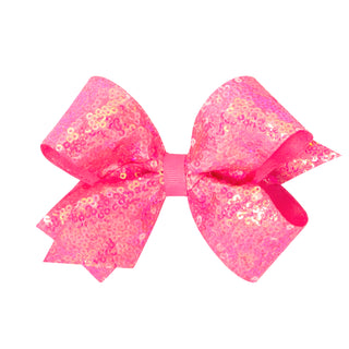 Medium Iridescent Sequin Hair Bow on Clippie - 12 Colors, Wee Ones, Alligator Clip, Alligator Clip Hair Bow, cf-type-hair-bow, cf-vendor-wee-ones, Clippie, Clippie Hair Bow, Hair Bow, Hair Bo