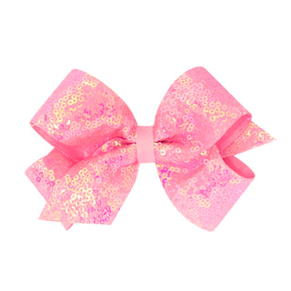 Medium Iridescent Sequin Hair Bow on Clippie - 12 Colors, Wee Ones, Alligator Clip, Alligator Clip Hair Bow, cf-type-hair-bow, cf-vendor-wee-ones, Clippie, Clippie Hair Bow, Hair Bow, Hair Bo