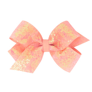 Medium Iridescent Sequin Hair Bow on Clippie - 12 Colors, Wee Ones, Alligator Clip, Alligator Clip Hair Bow, cf-type-hair-bow, cf-vendor-wee-ones, Clippie, Clippie Hair Bow, Hair Bow, Hair Bo