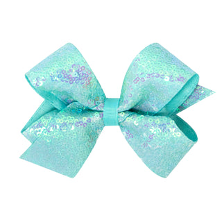 Medium Iridescent Sequin Hair Bow on Clippie - 12 Colors, Wee Ones, Alligator Clip, Alligator Clip Hair Bow, cf-type-hair-bow, cf-vendor-wee-ones, Clippie, Clippie Hair Bow, Hair Bow, Hair Bo