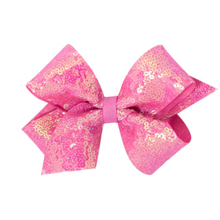 Medium Iridescent Sequin Hair Bow on Clippie - 12 Colors, Wee Ones, Alligator Clip, Alligator Clip Hair Bow, cf-type-hair-bow, cf-vendor-wee-ones, Clippie, Clippie Hair Bow, Hair Bow, Hair Bo