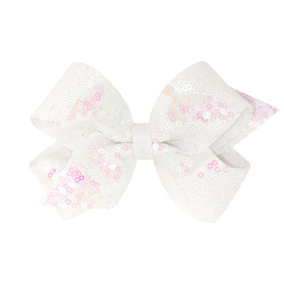 Medium Iridescent Sequin Hair Bow on Clippie - 12 Colors, Wee Ones, Alligator Clip, Alligator Clip Hair Bow, cf-type-hair-bow, cf-vendor-wee-ones, Clippie, Clippie Hair Bow, Hair Bow, Hair Bo