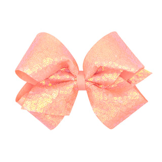 King Iridescent Sequin Hair Bow on Clippie - 12 Colors, Wee Ones, Alligator Clip, Alligator Clip Hair Bow, cf-type-hair-bow, cf-vendor-wee-ones, Clippie, Clippie Hair Bow, Hair Bow, Hair Bow 