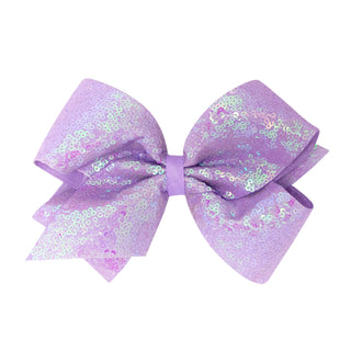 King Iridescent Sequin Hair Bow on Clippie - 12 Colors, Wee Ones, Alligator Clip, Alligator Clip Hair Bow, cf-type-hair-bow, cf-vendor-wee-ones, Clippie, Clippie Hair Bow, Hair Bow, Hair Bow 