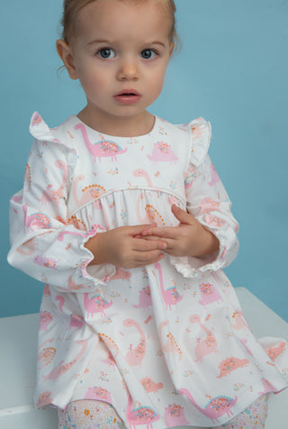 Angel Dear Floral Dinos Ruffle Dress & Legging Set, Angel Dear, angel Dear, Angel Dear Dinosaur, Angel Dear Dress, Angel Dear Floral Dinos, Angel Dear Floral Dinos Pink Ruffle Dress, Angel De