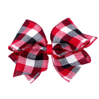 Mini King Holiday Plaid Bow on Clippie, Wee Ones, cf-type-hair-bow, cf-vendor-wee-ones, Mini King, Mini King Hair Bow, Mini King Holiday Plaid Bow on Clippie, Wee Ones, Wee Ones Hair Bow, Wee