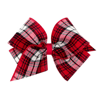 Mini King Holiday Plaid Bow on Clippie, Wee Ones, cf-type-hair-bow, cf-vendor-wee-ones, Mini King, Mini King Hair Bow, Mini King Holiday Plaid Bow on Clippie, Wee Ones, Wee Ones Hair Bow, Wee