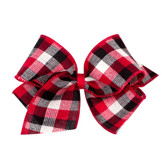 King Holiday Plaid Bow on Clippie (6 Plaids), Wee Ones, cf-type-hair-bow, cf-vendor-wee-ones, Mini King, Mini King Hair Bow, Mini King Holiday Plaid Bow on Clippie, Wee Ones, Wee Ones Hair Bo