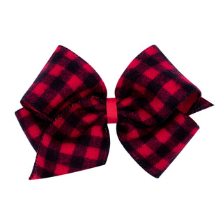 King Buffalo Check Overlay Bow, Wee Ones, Buffalo Check, Buffalo Check Overlay Bow, Buffalo Plaid Hair Bow, cf-type-hair-bow, cf-vendor-wee-ones, King Buffalo Check Overlay Bow, Wee Ones, Wee