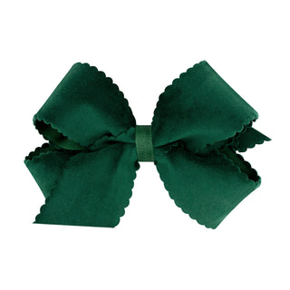 Medium Grosgrain with Scalloped Edge Faux Velvet Bow on Clippie, Wee Ones, Alligator Clip, Alligator Clip Hair Bow, cf-type-hair-bow, cf-vendor-wee-ones, Clippie, Clippie Hair Bow, Hair Bow, 