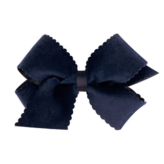 Medium Grosgrain with Scalloped Edge Faux Velvet Bow on Clippie, Wee Ones, Alligator Clip, Alligator Clip Hair Bow, cf-type-hair-bow, cf-vendor-wee-ones, Clippie, Clippie Hair Bow, Hair Bow, 