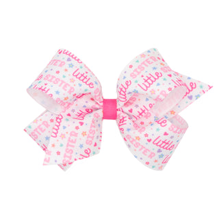 Little Sister Hair Bow on Clippie - 2 Sizes, Wee Ones, cf-size-medium, cf-size-mini, cf-type-hair-bow, cf-vendor-wee-ones, CM22, Hair Bow on Clippie, Little Sister, Little Sister Hair Bow, Li