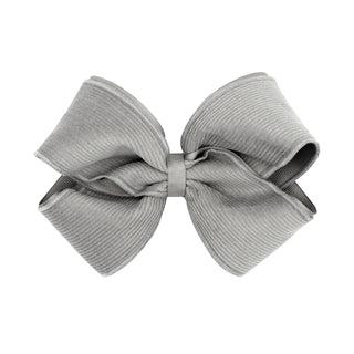 King Corduroy and Grosgrain Overlay Hair Bow on Clippie - 6 Colors, Wee Ones, Alligator Clip, Alligator Clip Hair Bow, cf-type-hair-bow, cf-vendor-wee-ones, Clippie, Clippie Hair Bow, Hair Bo