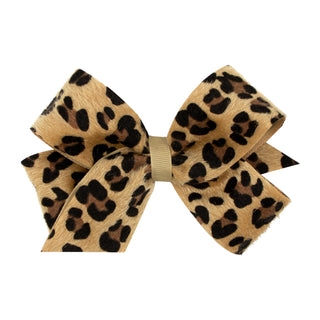 Faux Leopard with Grosgrain Hair Bow on Clippie, Wee Ones, Alligator Clip, Alligator Clip Hair Bow, cf-size-king, cf-size-medium, cf-type-hair-bow, cf-vendor-wee-ones, Clippie, Clippie Hair B