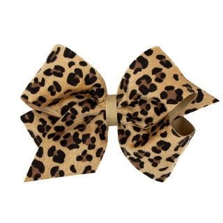 Faux Leopard with Grosgrain Hair Bow on Clippie, Wee Ones, Alligator Clip, Alligator Clip Hair Bow, cf-size-king, cf-size-medium, cf-type-hair-bow, cf-vendor-wee-ones, Clippie, Clippie Hair B