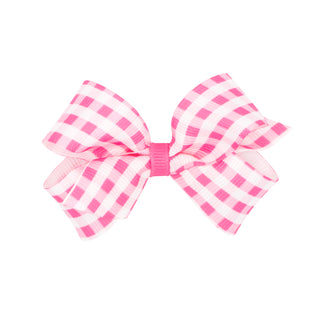 Mini Gingham Hair Bow on Clippie - 3 Colors, Wee Ones, Alligator Clip, Alligator Clip Hair Bow, cf-size-blue, cf-size-hot-pink, cf-type-hair-bow, cf-vendor-wee-ones, Clippie, Clippie Hair Bow