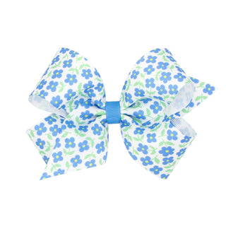 Medium Tiny Floral Hair Bow on Clippie - 3 Colors, Wee Ones, Alligator Clip, Alligator Clip Hair Bow, Clippie, Clippie Hair Bow, CM22, Hair Bow, Hair Bow on Clippie, Hair Bows, Medium Tiny Fl